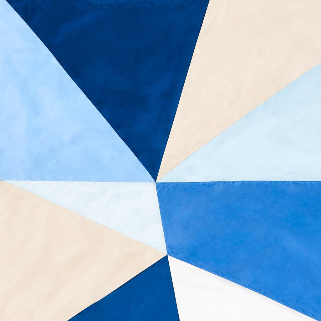 Schumacher Cubist Silk Panel Blue Fabric