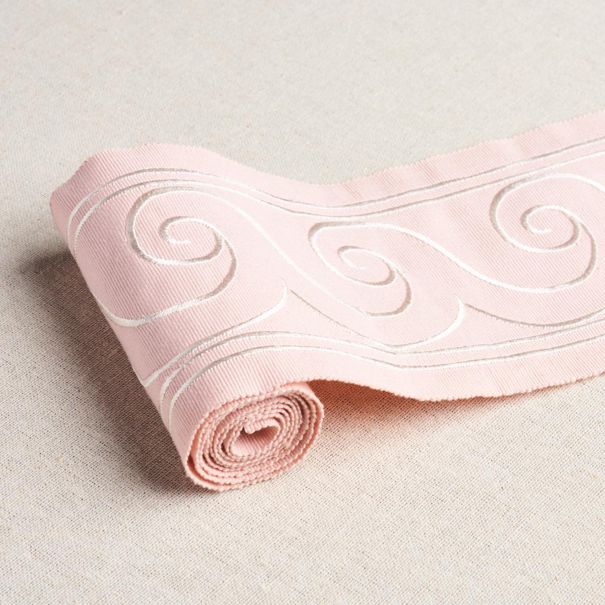 Schumacher White On Blush Greek Waves Trim