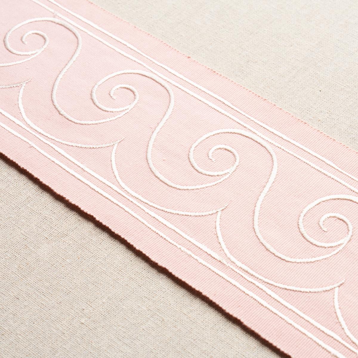Schumacher White On Blush Greek Waves Trim