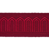 Schumacher Arches Embroidered Tape Medium Red Trim