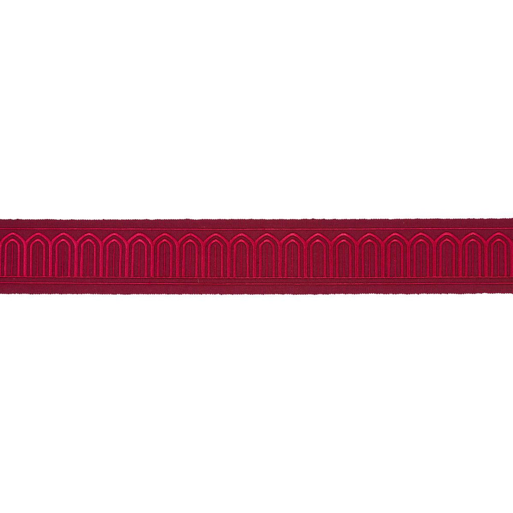 Schumacher Arches Embroidered Tape Medium Red Trim