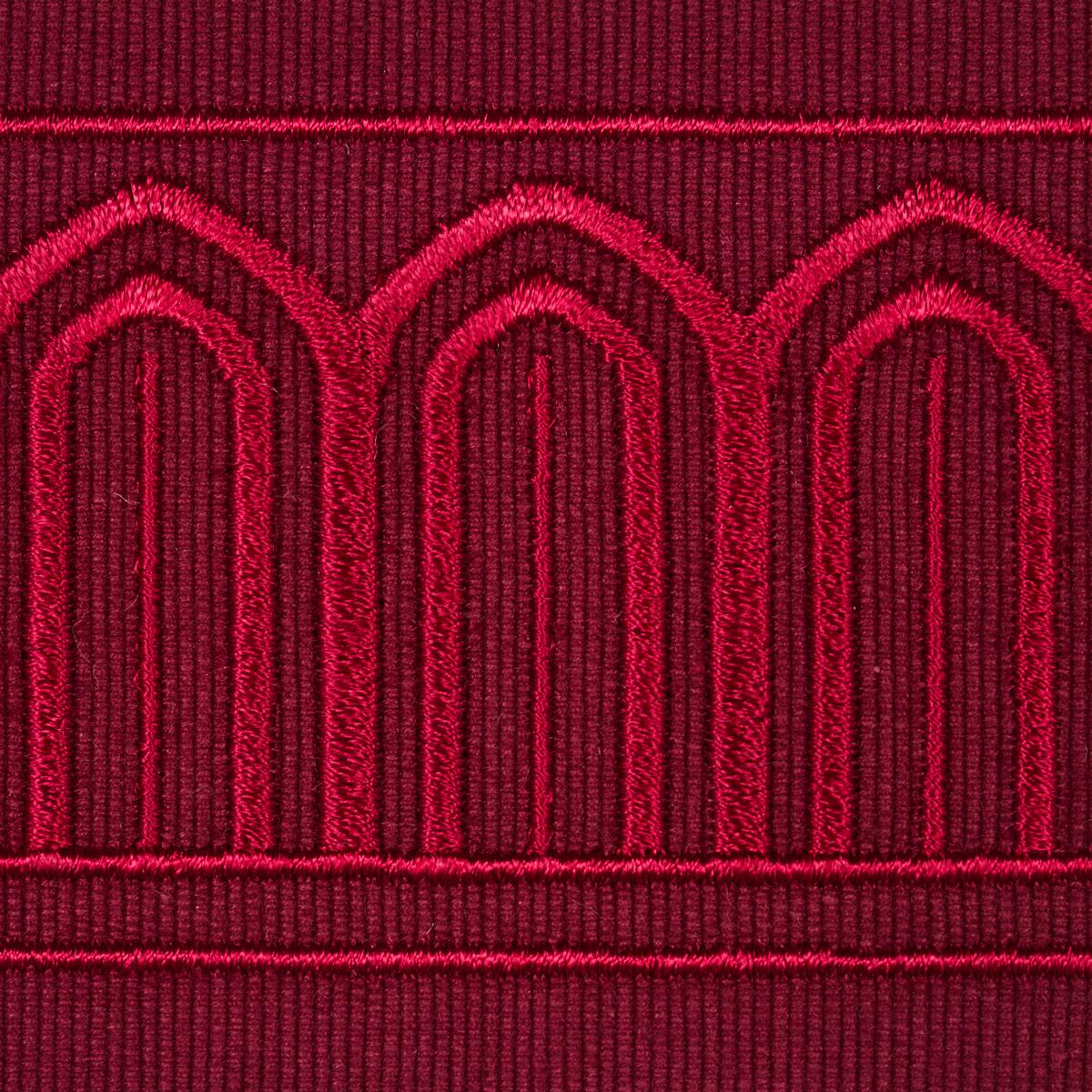Schumacher Arches Embroidered Tape Medium Red Trim