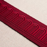 Schumacher Arches Embroidered Tape Medium Red Trim