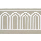 Schumacher Taupe Arches Embroidered Tape Wide