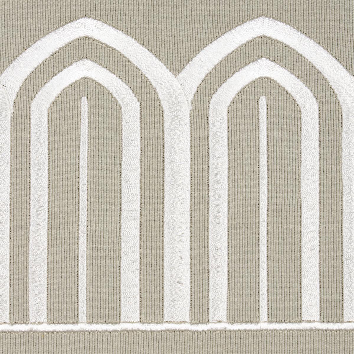 Schumacher Taupe Arches Embroidered Tape Wide