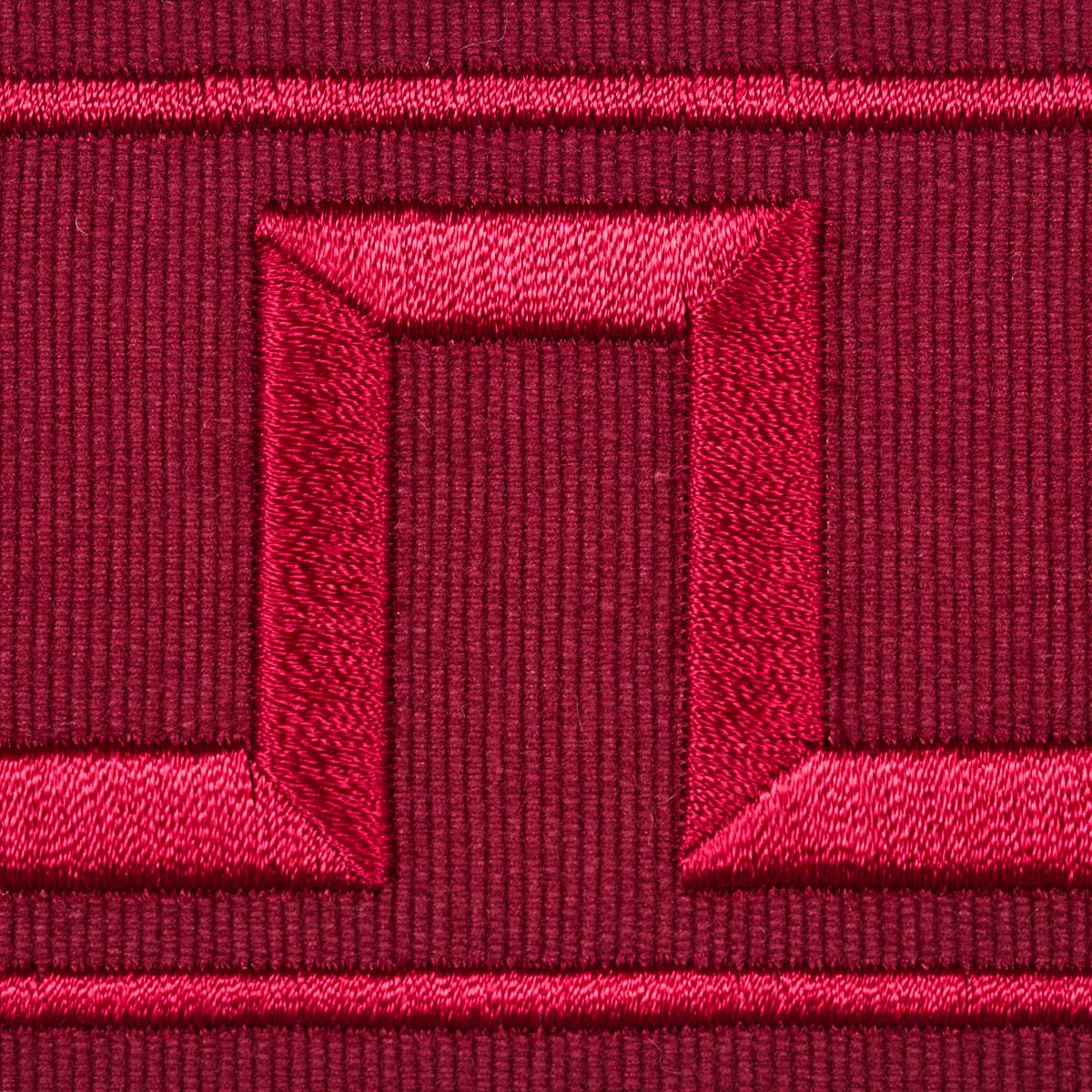 Schumacher Burgundy Greek Key Embroidered Tape