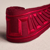 Schumacher Burgundy Greek Key Embroidered Tape