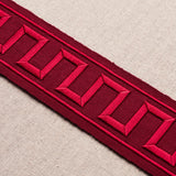 Schumacher Greek Key Embroidered Tape Burgundy Trim