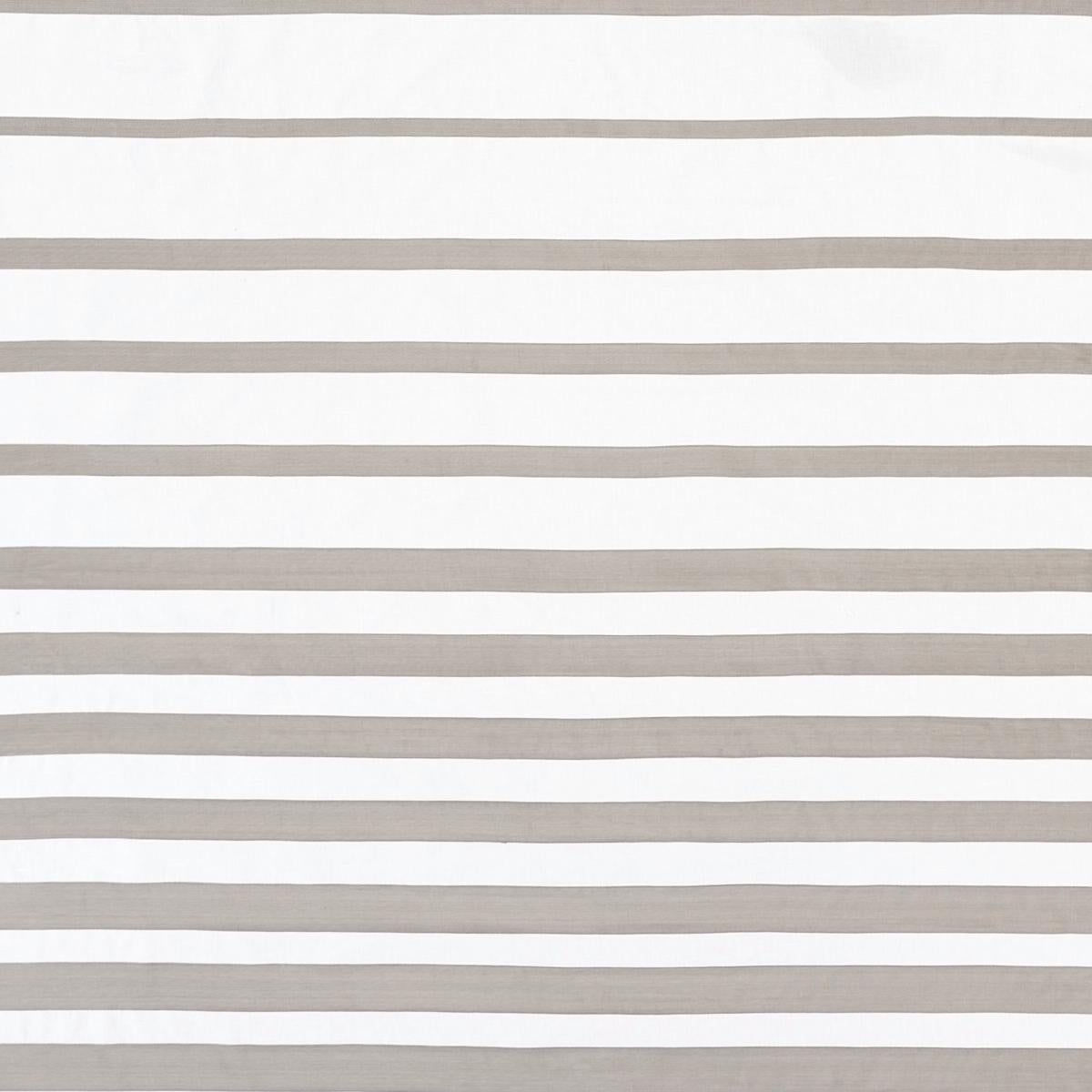 Schumacher Ribbon Appliqué Panel Grey On Ivory Fabric