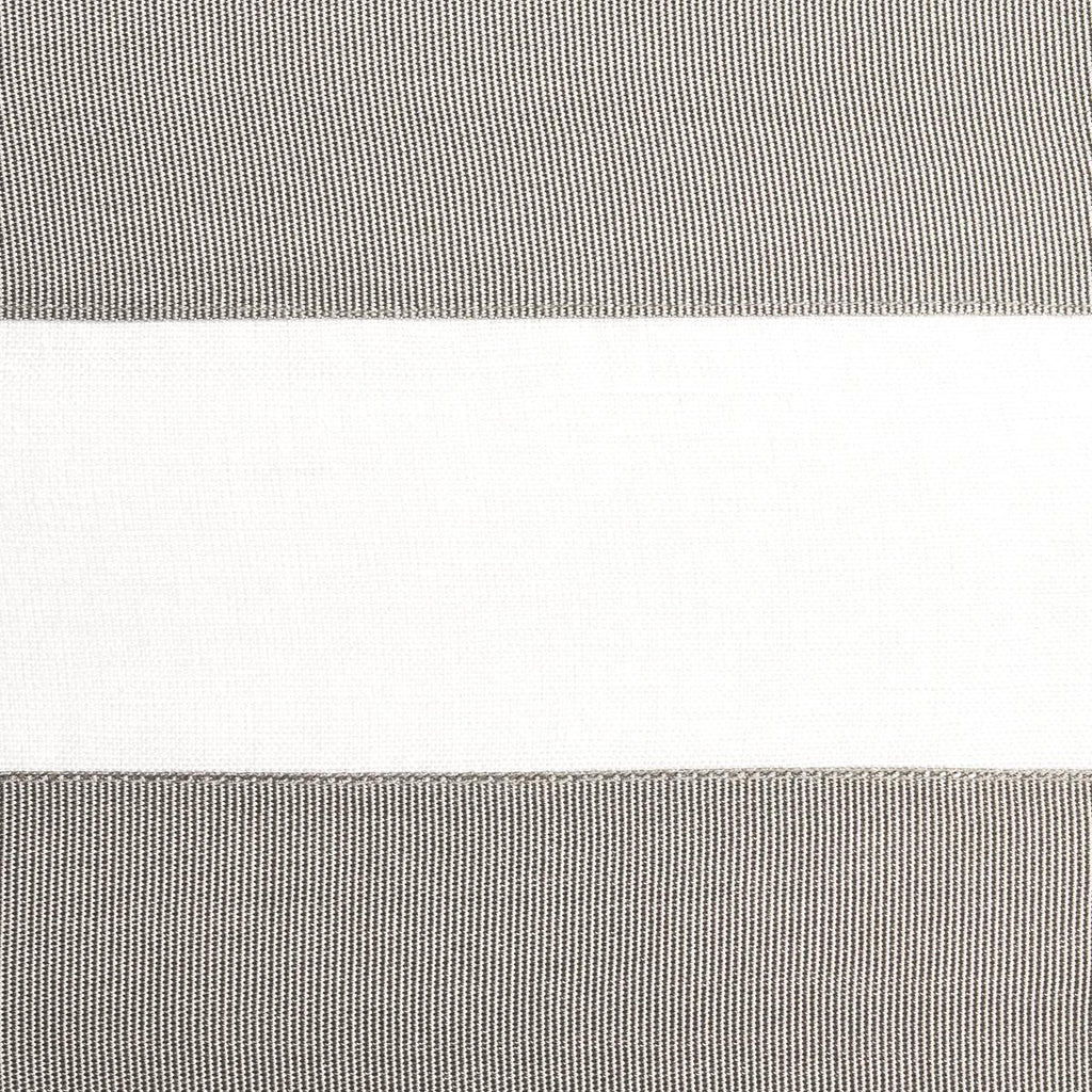 Schumacher Ribbon Appliqu Panel Grey On Ivory Fabric