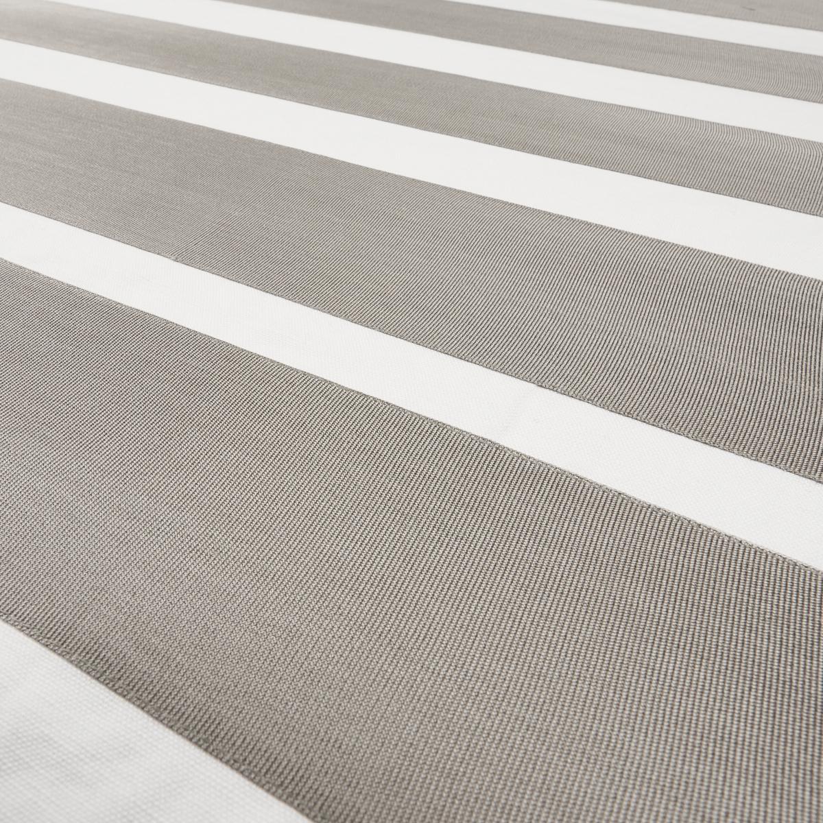 Schumacher Ribbon Appliqué Panel Grey On Ivory Fabric