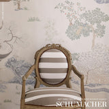 Schumacher Ribbon Appliqué Panel Grey On Ivory Fabric