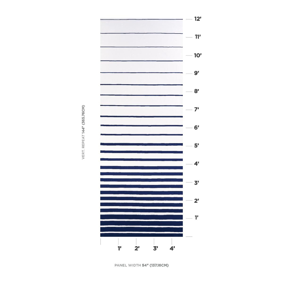 Schumacher Ribbon Appliqu Panel Navy On Ivory Fabric