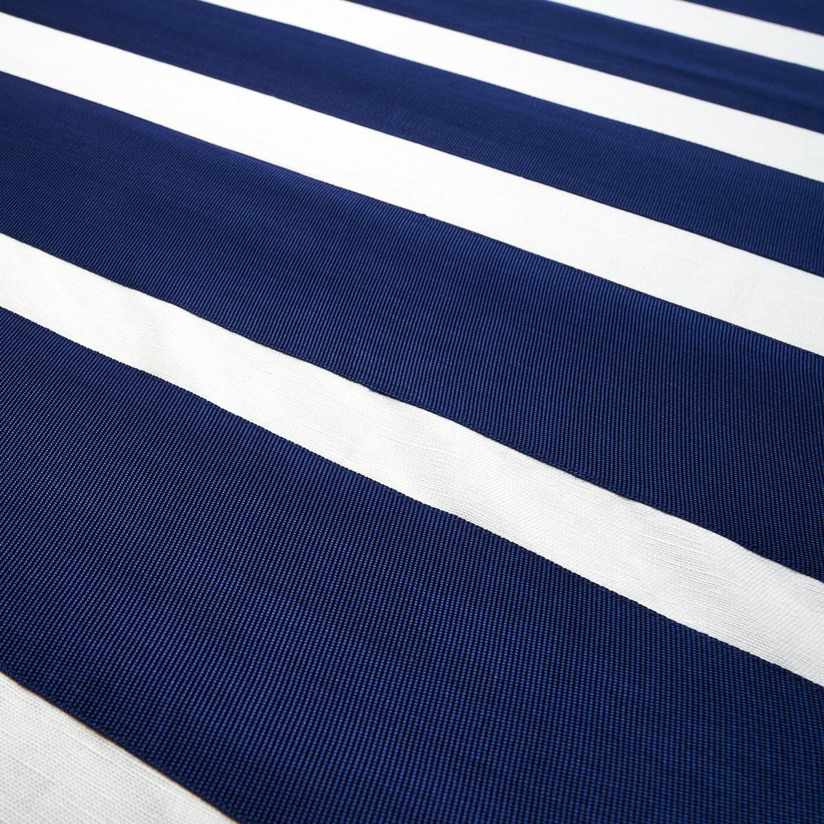 Schumacher Ribbon Appliqu Panel Navy On Ivory Fabric