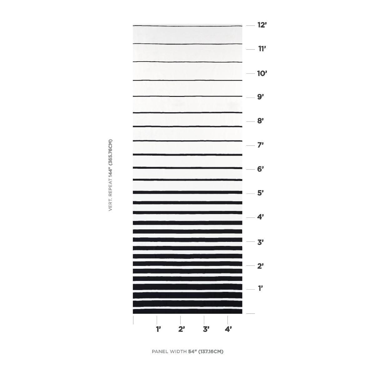 Schumacher Ribbon Appliqu Panel Black On Ivory Fabric