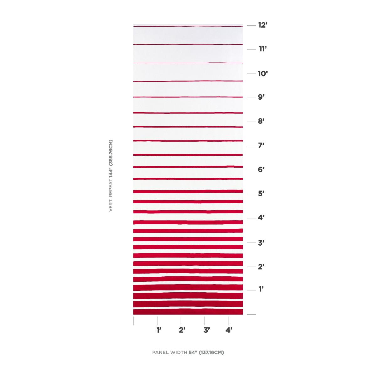 Schumacher Ribbon Appliqu Panel Red On Ivory Fabric