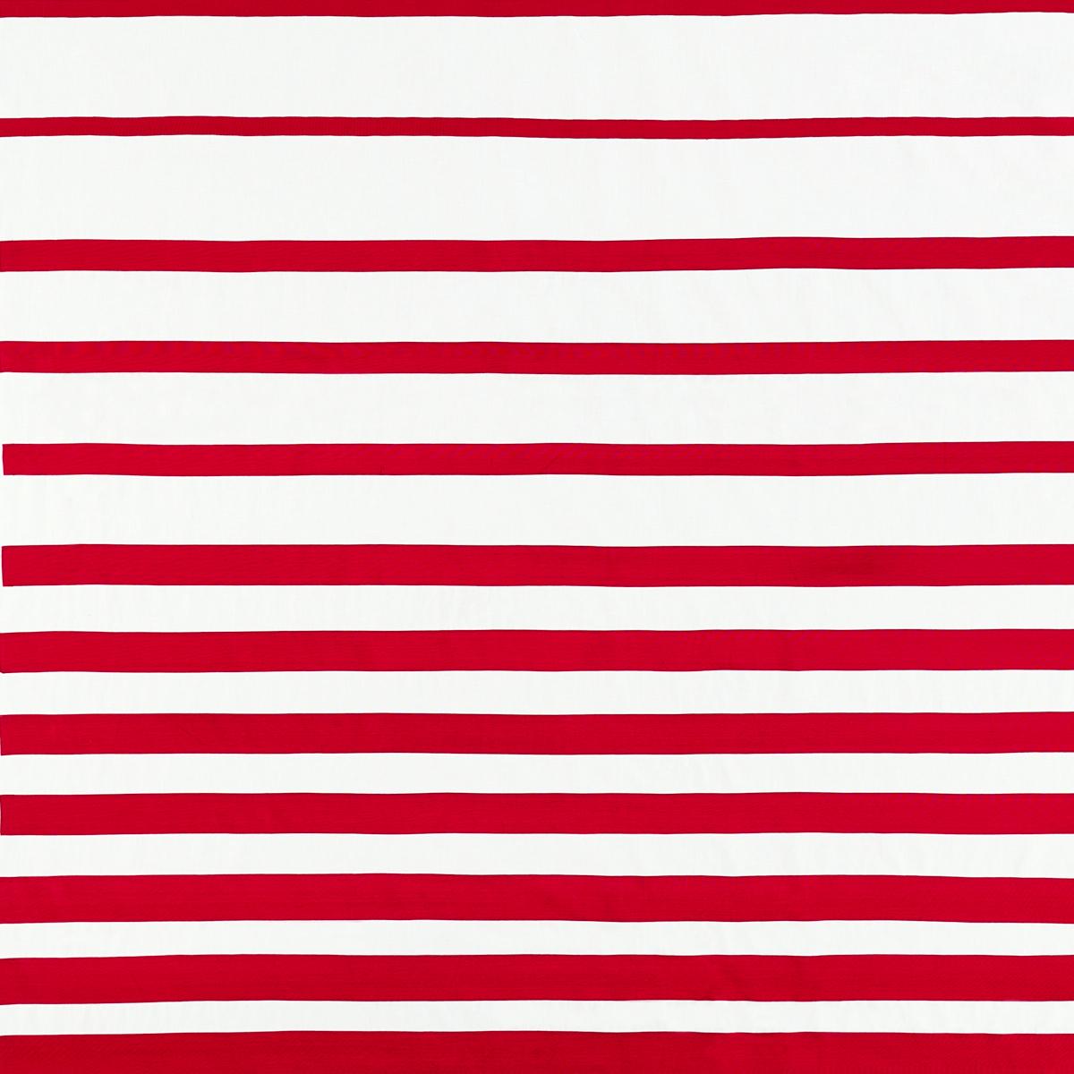 Schumacher Ribbon Appliqu Panel Red On Ivory Fabric