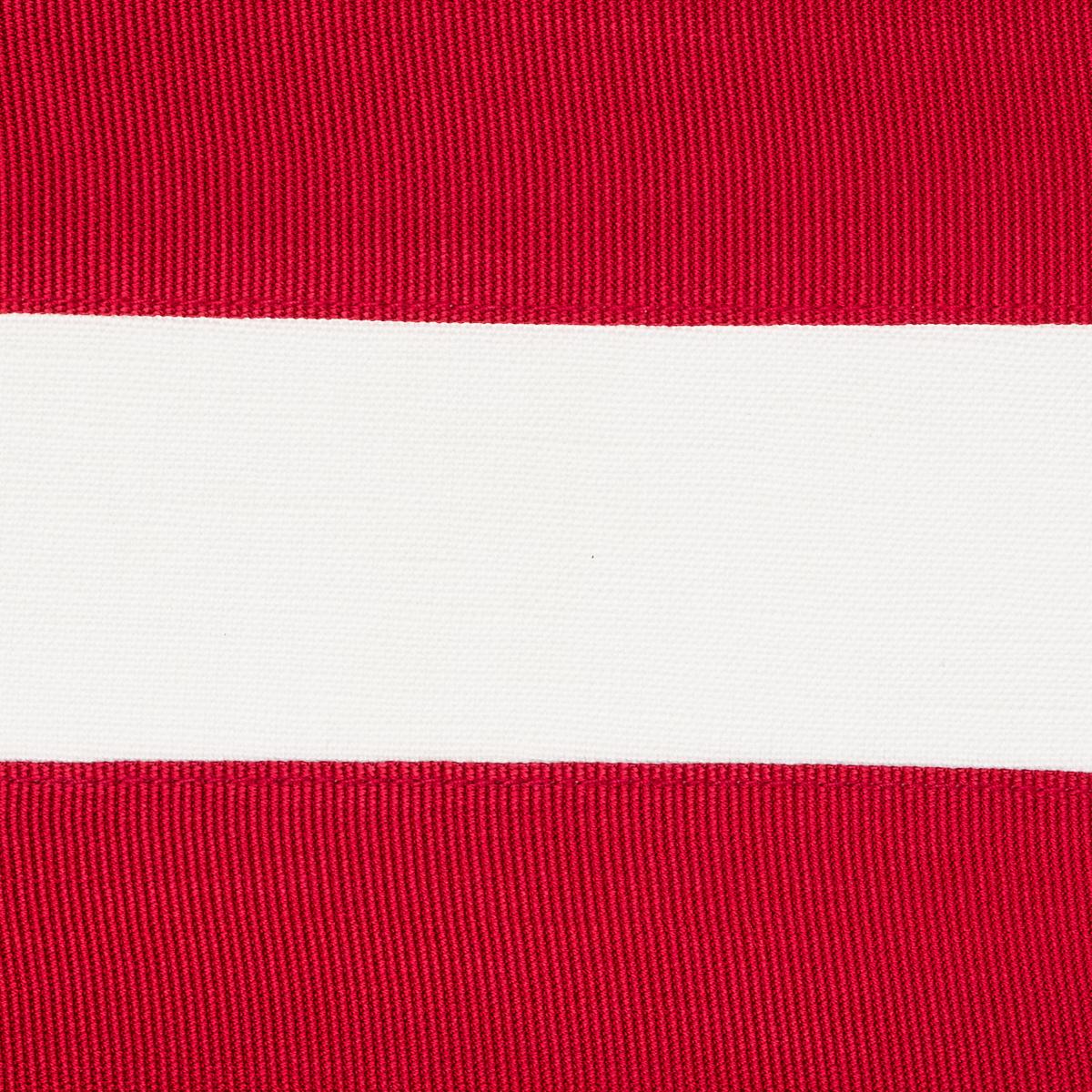 Schumacher Ribbon Appliqu Panel Red On Ivory Fabric