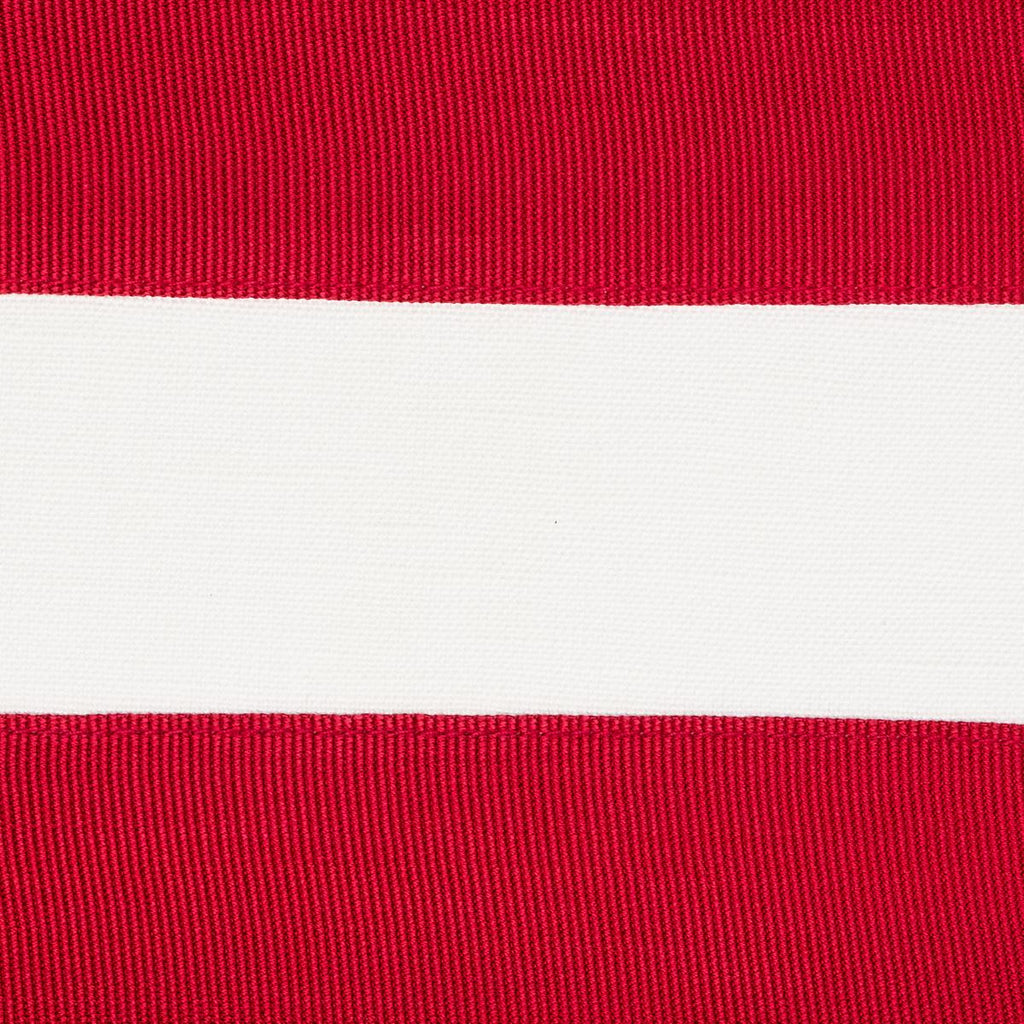 Schumacher Ribbon Appliqu Panel Red On Ivory Fabric