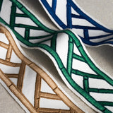 Schumacher Bamboo Trellis Tape Blue Trim