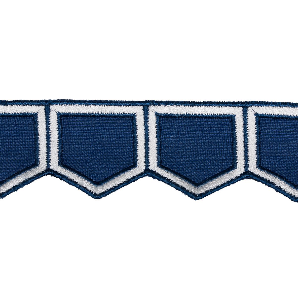 Schumacher Honeycomb Blue Trim