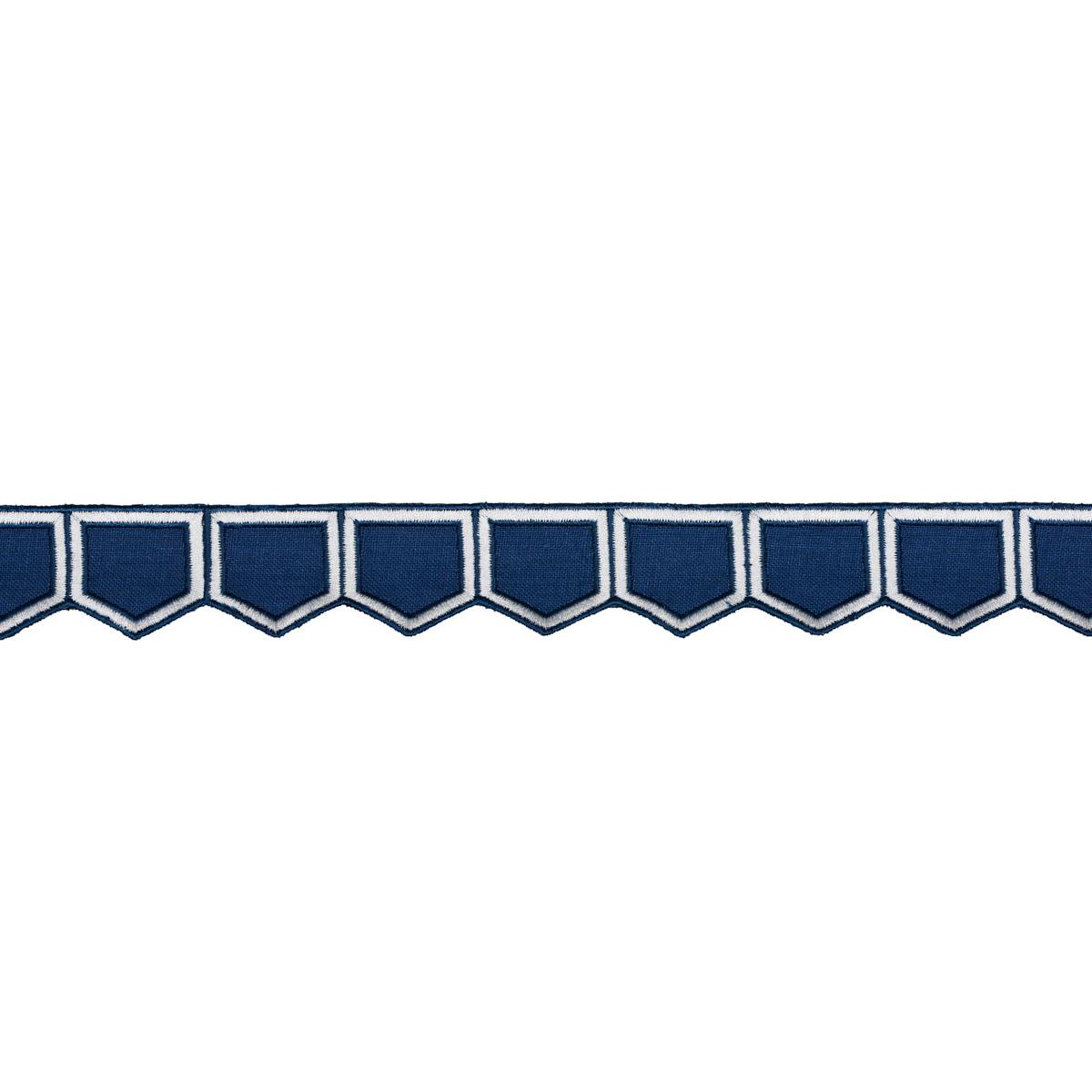 Schumacher Honeycomb Blue Trim