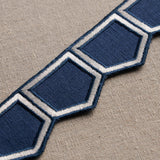 Schumacher Honeycomb Blue Trim