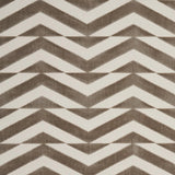 Schumacher Broken Chevron Cut Velvet Taupe On Ivory Fabric