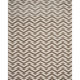 Schumacher Broken Chevron Cut Velvet Taupe On Ivory Fabric