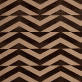 Schumacher Broken Chevron Cut Velvet Brown On Camel Fabric