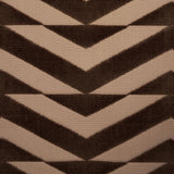 Schumacher Broken Chevron Cut Velvet Brown On Camel Fabric