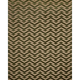 Schumacher Broken Chevron Cut Velvet Olive On Khaki Fabric