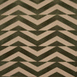 Schumacher Broken Chevron Cut Velvet Olive On Khaki Fabric