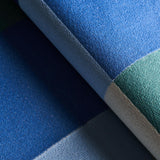 Schumacher Embroidered Tile Blue Fabric