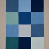 Schumacher Embroidered Tile Blue Fabric