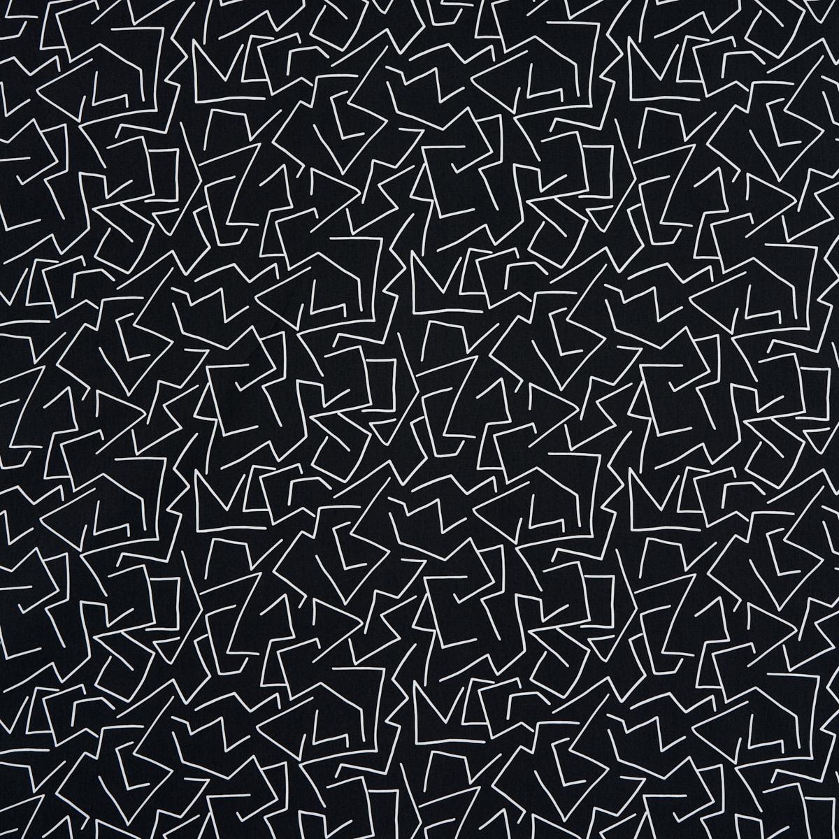 Schumacher Tangent Print Carbon Fabric