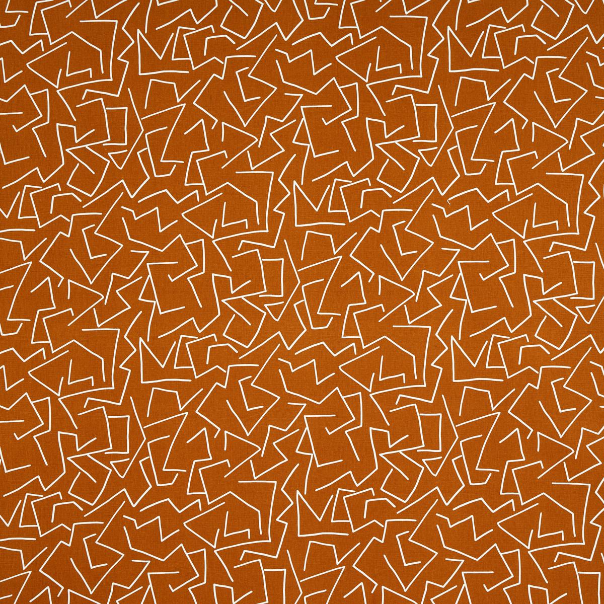 Schumacher Tangent Print Saffron Fabric