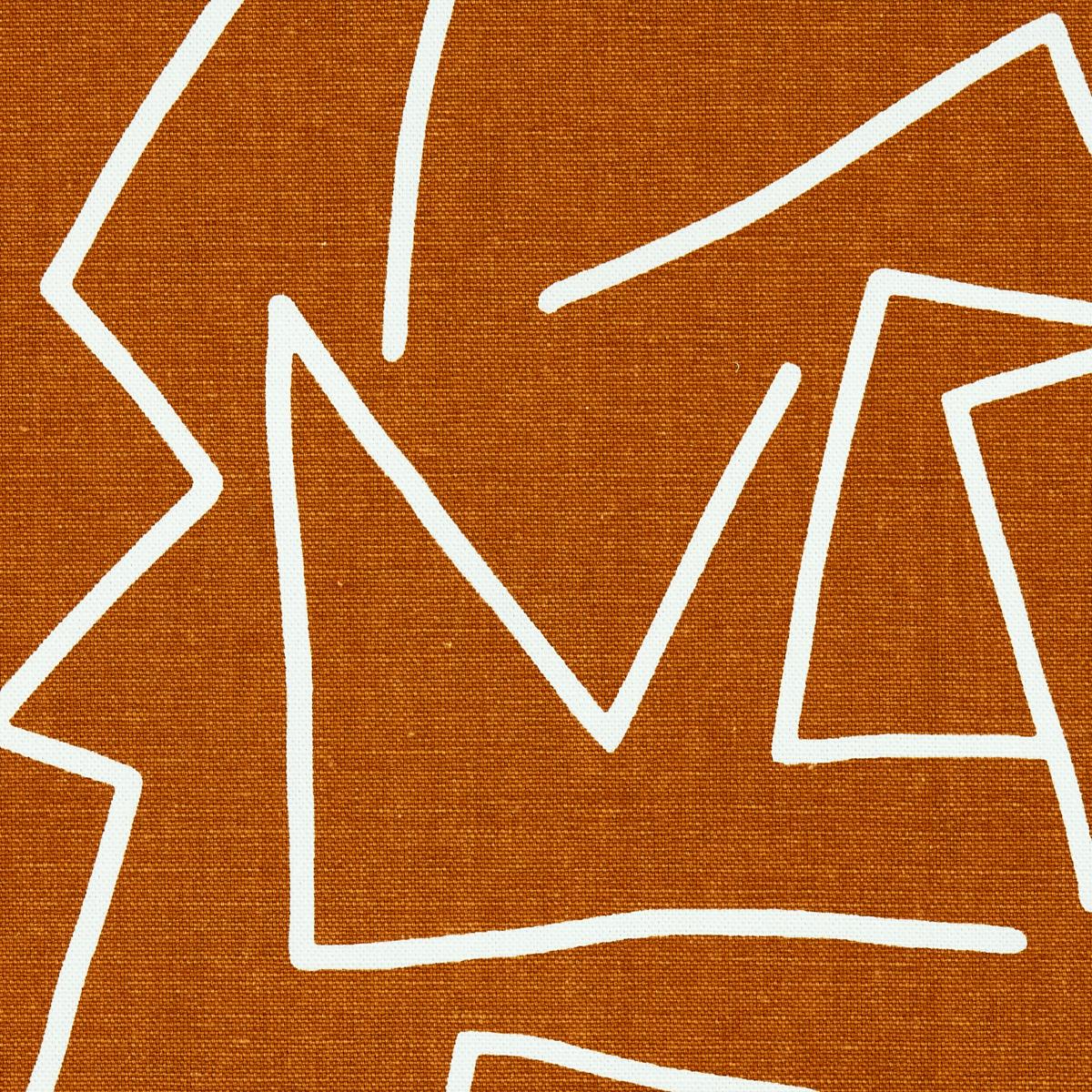 Schumacher Tangent Print Saffron Fabric