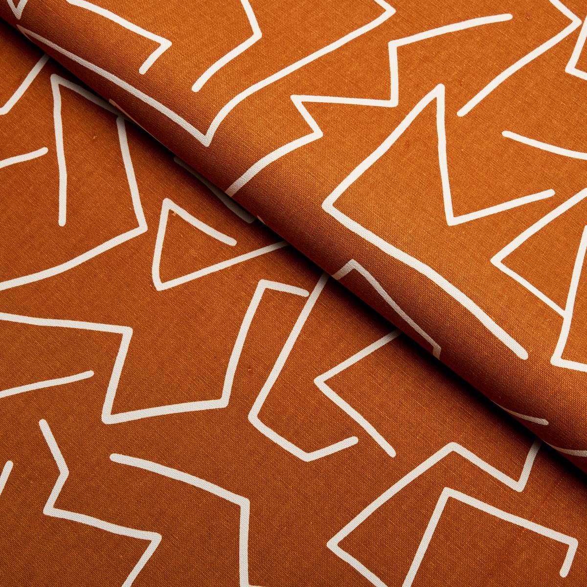 Schumacher Tangent Print Saffron Fabric