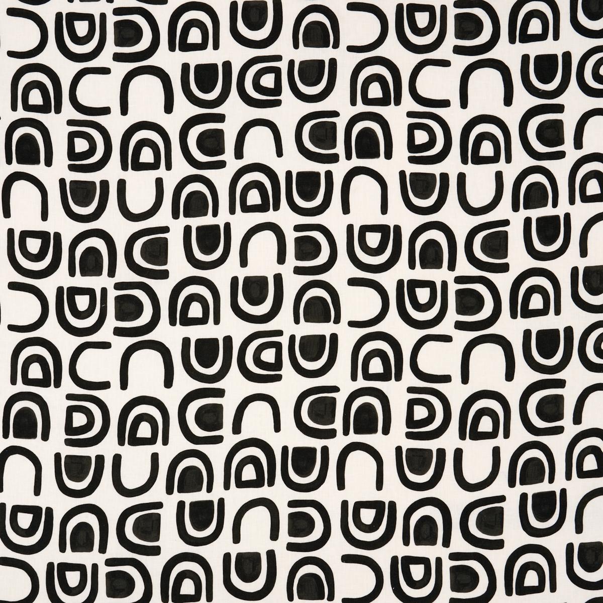 Schumacher Threshold Printed Linen Carbon Fabric