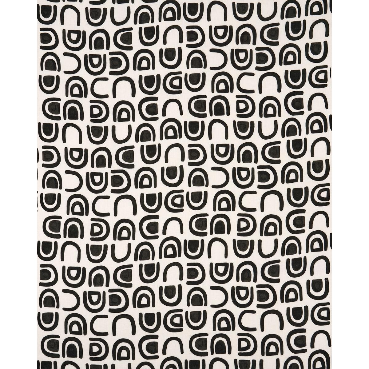 Schumacher Threshold Printed Linen Carbon Fabric