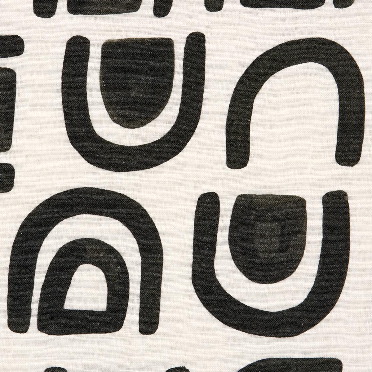 Schumacher Threshold Printed Linen Carbon Fabric