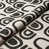 Schumacher Threshold Printed Linen Carbon Fabric