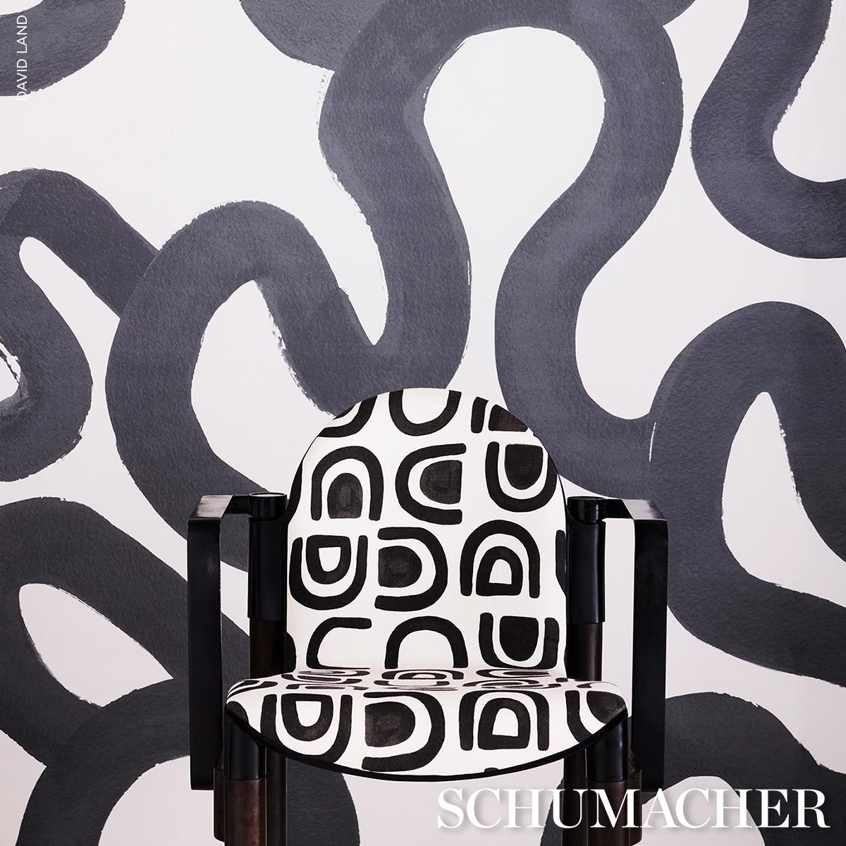 Schumacher Threshold Printed Linen Carbon Fabric