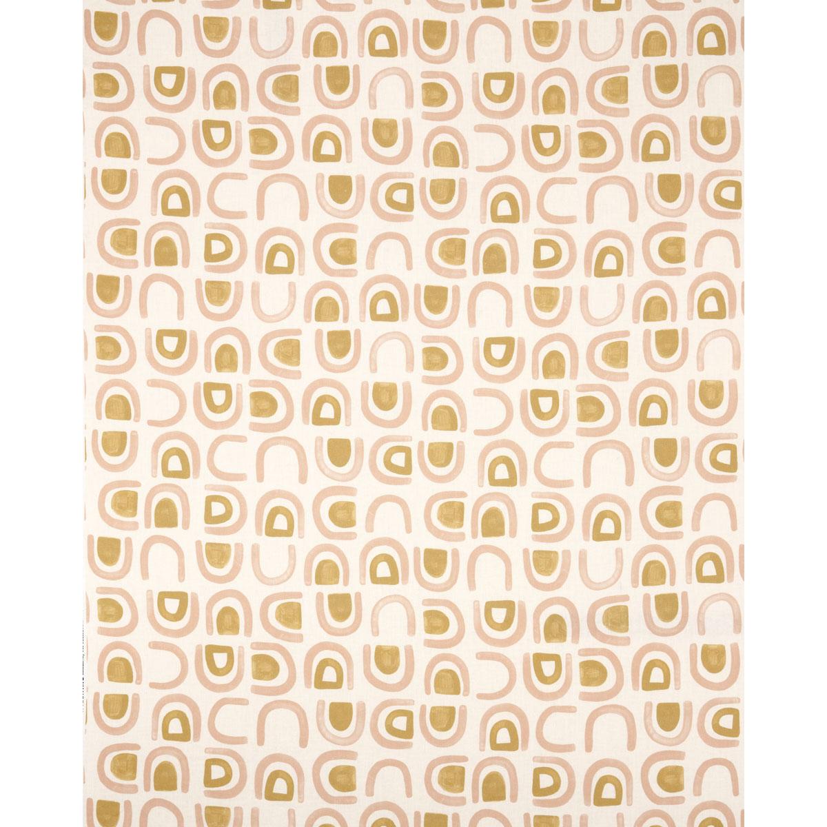 Schumacher Threshold Printed Linen Salt & Ochre Fabric