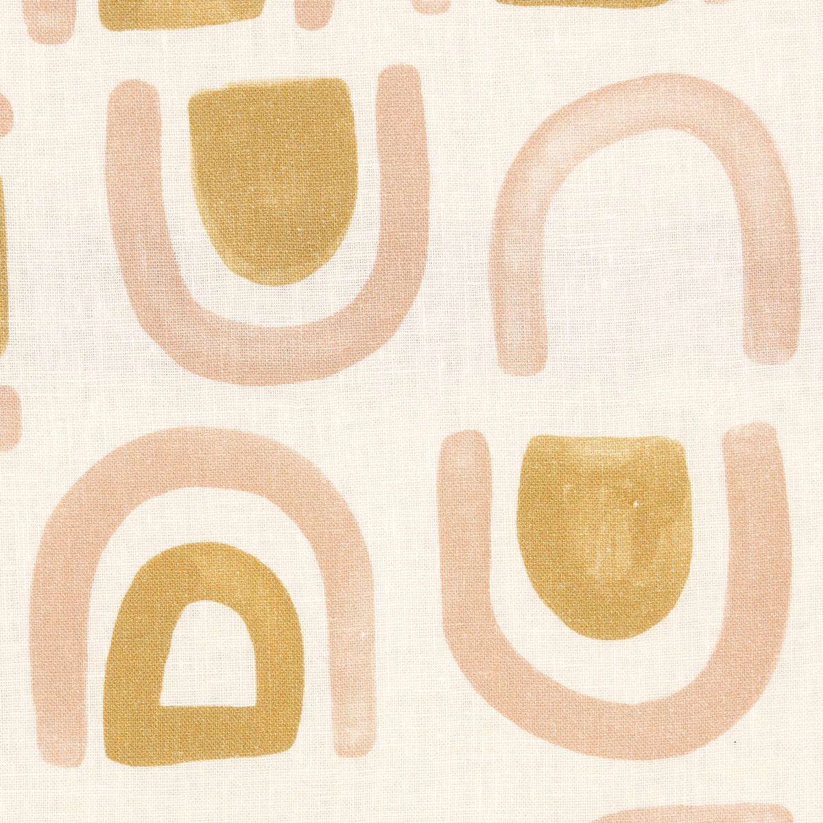 Schumacher Threshold Printed Linen Salt & Ochre Fabric
