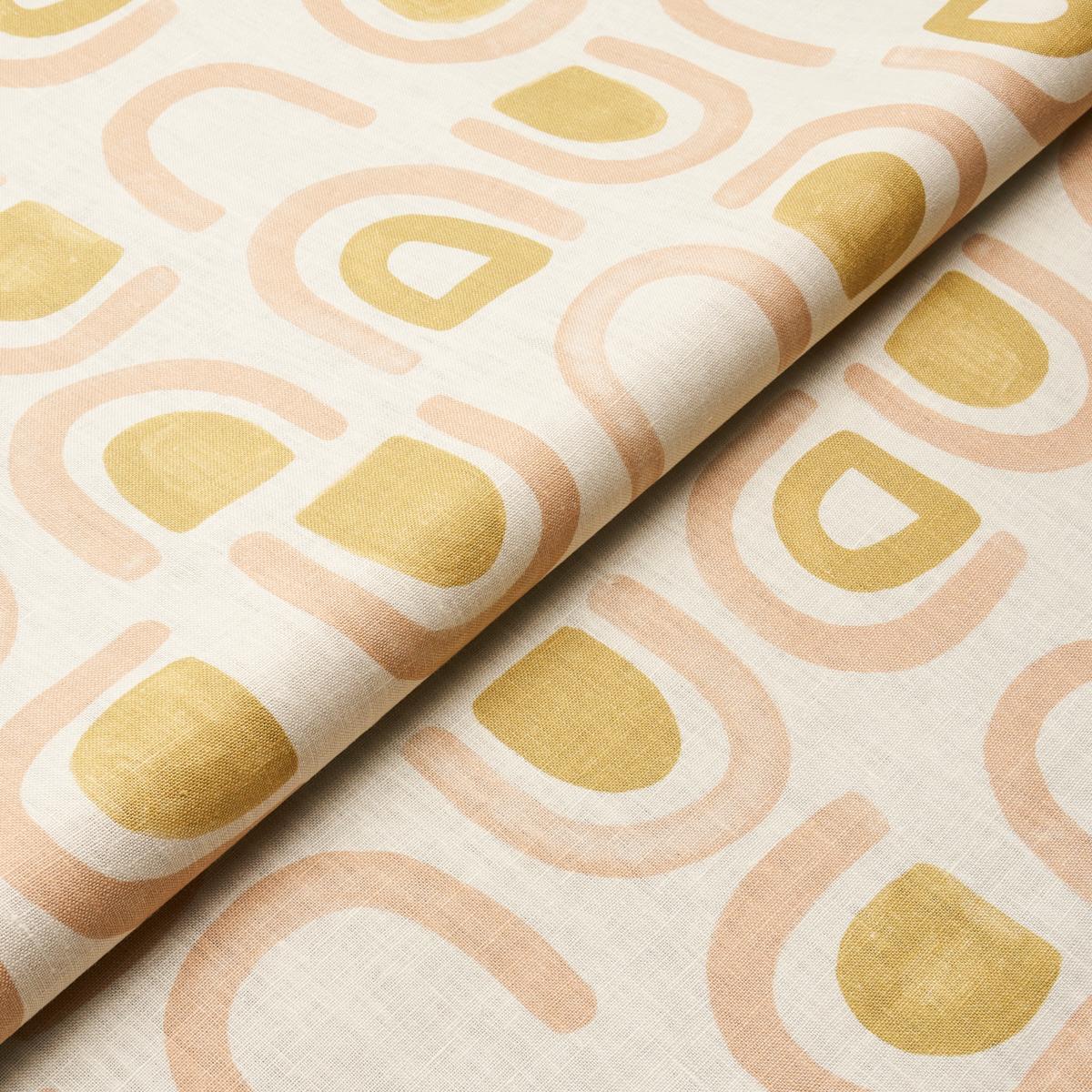 Schumacher Threshold Printed Linen Salt & Ochre Fabric