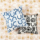 Schumacher Threshold Printed Linen Salt & Ochre Fabric