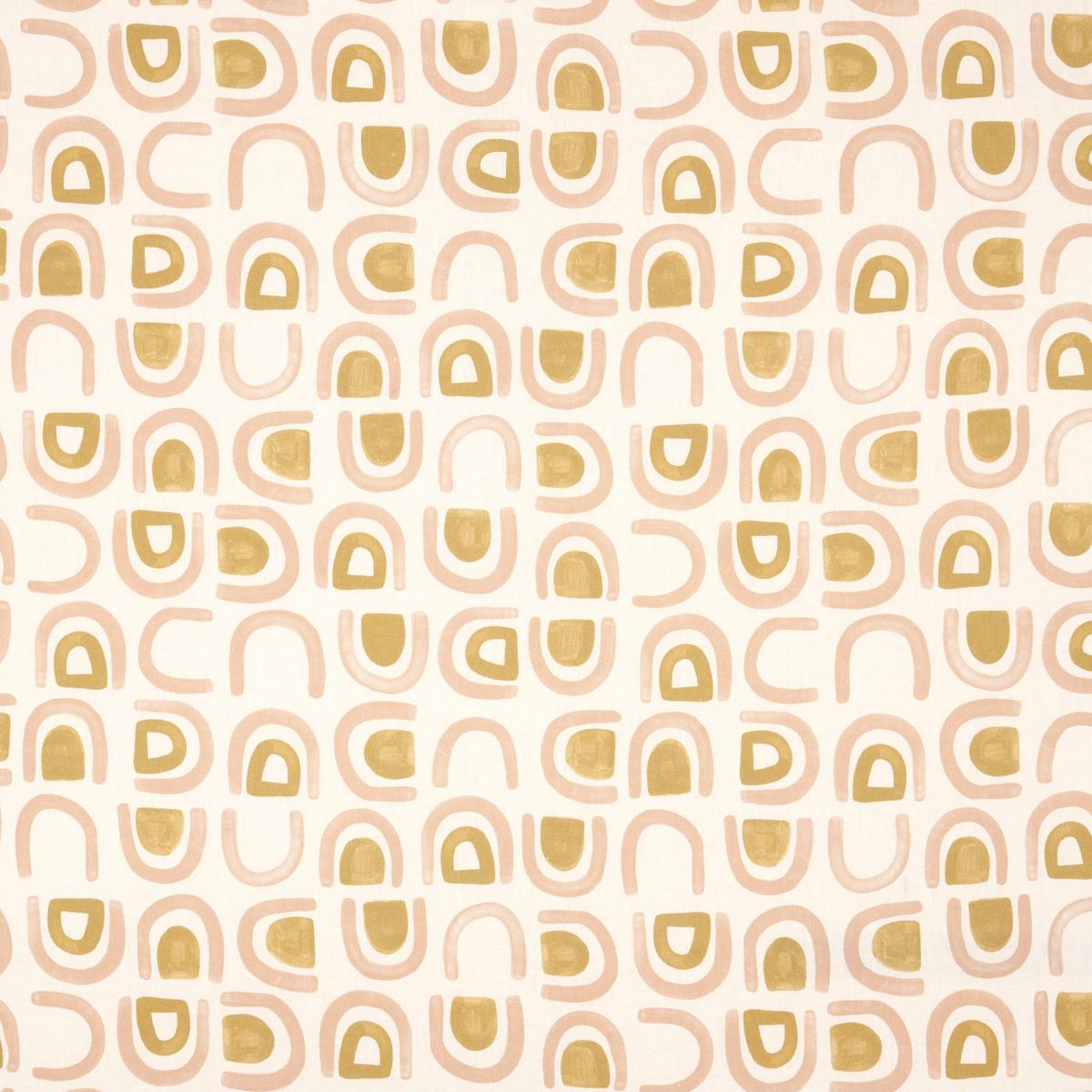 Schumacher Threshold Printed Linen Salt & Ochre Fabric