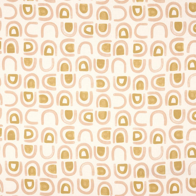 Schumacher Threshold Printed Linen Salt & Ochre Fabric